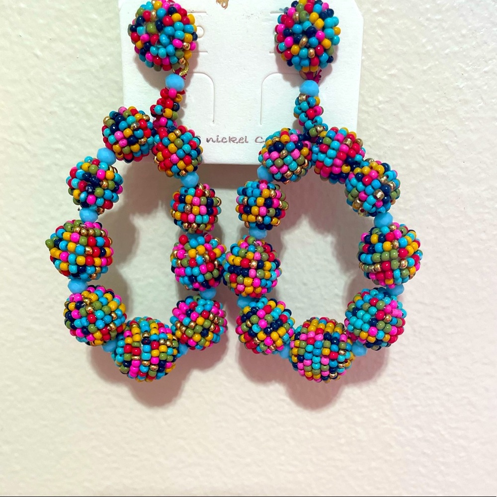 🎉HOST PICK!! NEW Large Multicolor Beaded Earrings